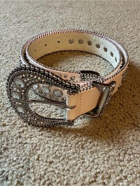 Lake Shore Drive Leather Rhinestone Rodeo Dance Belt Sz SM Western Cowgirl Pink